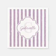 Shabby Purple Stripes Monograma e Nome