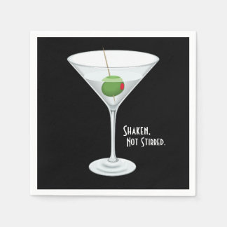 Guardanapo De Papel Shaken Not Stirred Vodka Martini Cocktail Beber
