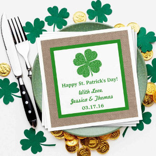Guardanapo De Papel Shamrock & Burlap St. Patrick's Day