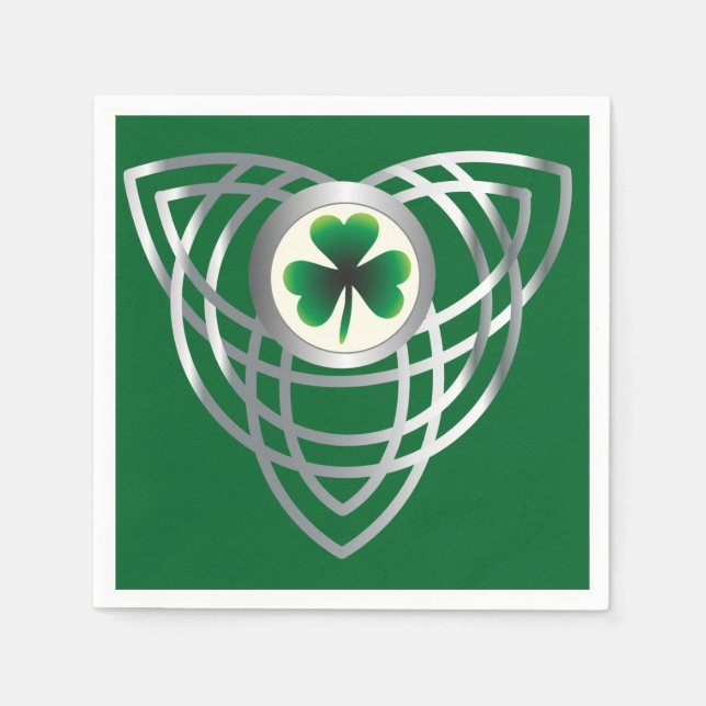 Guardanapo De Papel Shamrock e nó celta (Frente)