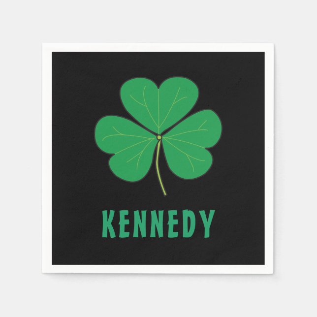 Guardanapo De Papel Shamrock Green Clover Ireland Celular Irish Name (Frente)