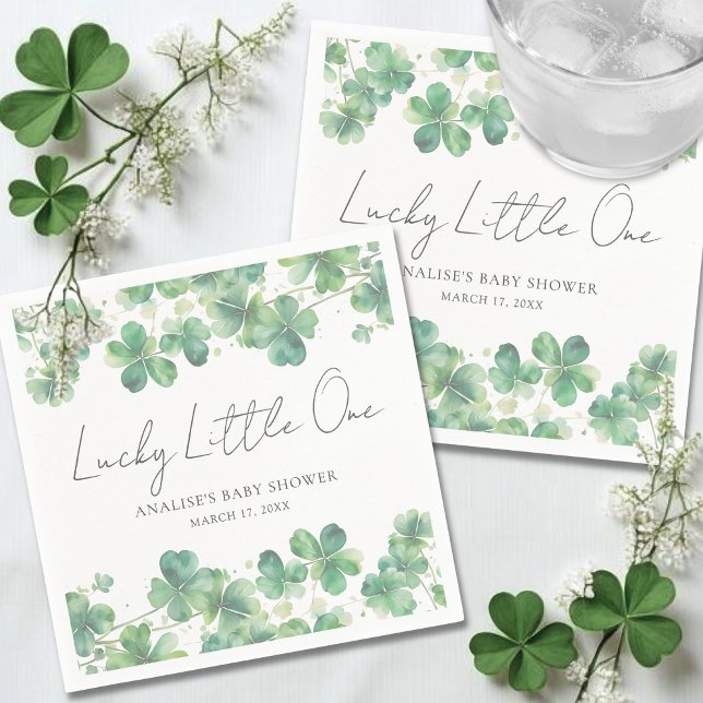 Guardanapo De Papel Shamrock Lucky Little One Baby Shower (Shamrock Lucky Little One Baby Shower Napkins)