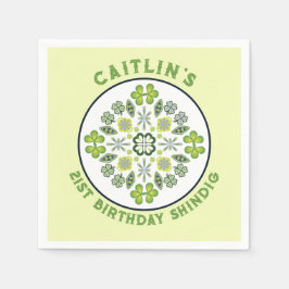 Guardanapo De Papel Shamrock Mandala - aniversário de 21 anos