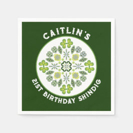 Guardanapo De Papel Shamrock Mandala - aniversário de 21 anos
