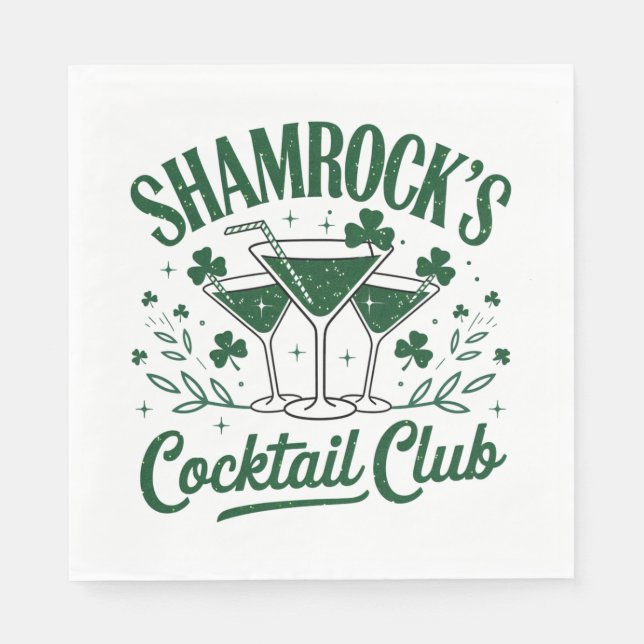 Guardanapo De Papel Shamrocks Cocktail Club (Frente)