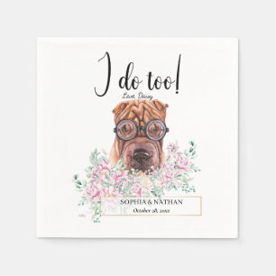 Guardanapo De Papel Shar Pei com Óculos Cachorros Casando Cachorro Náp