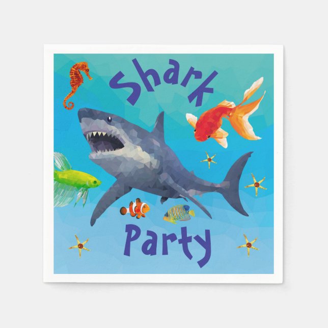 Guardanapo De Papel Shark Children Party Paper Napkin (Frente)
