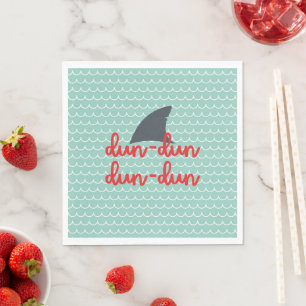 Guardanapo De Papel Shark Fin Napkins com Ondas Dun Dun Dun Dun