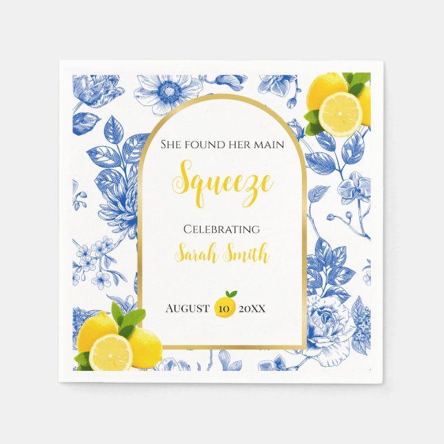 Guardanapo De Papel She Found Her Main Squeeze Bridal Shower (Frente)