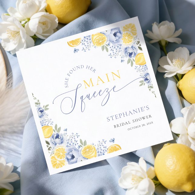 Guardanapo De Papel She Found Her Main Squeeze Lemon Bridal Shower (Criador carregado)
