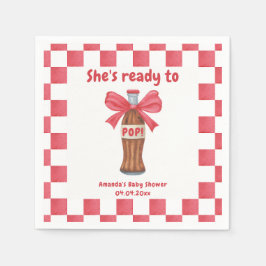 Guardanapo De Papel She is Ready to Pop Soda Bottle Baby Shower