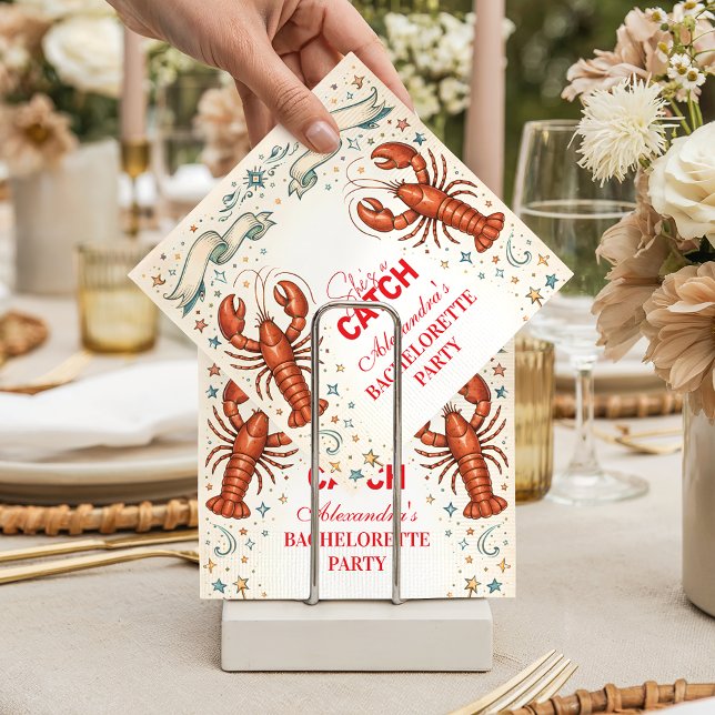 Guardanapo De Papel She’s a Catch Nautical Bachelorette (Criador carregado)