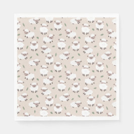 Guardanapo De Papel Sheep & Lamb Cute Hand Drawn Farm Animals
