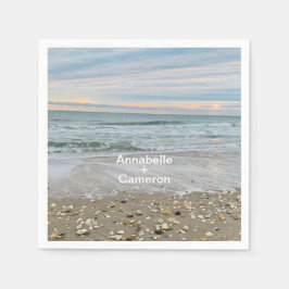 Guardanapo De Papel Shell Blue Beach Sunrise Wedkins