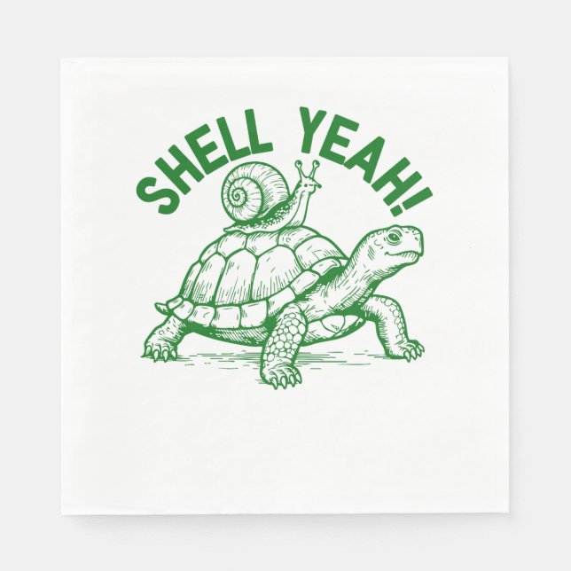 Guardanapo De Papel Shell Sim Turtle Snail Engraçado (Frente)