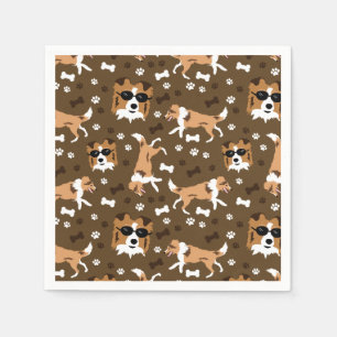 Guardanapo De Papel Shelties Shetland Sheepdog Collie Dog Pattern Napk