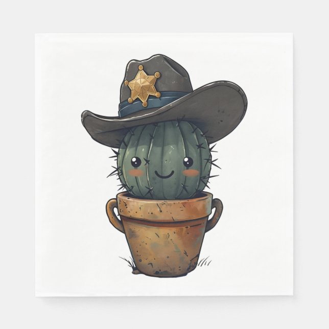 Guardanapo De Papel Sheriff Spike-Cactus Character (Frente)