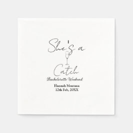 Guardanapo De Papel She's a catch champagne bottle bachelorette weeken