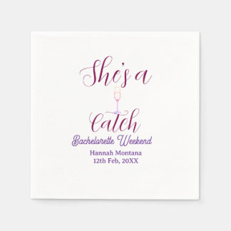Guardanapo De Papel She's a catch champagne bottle bachelorette weeken
