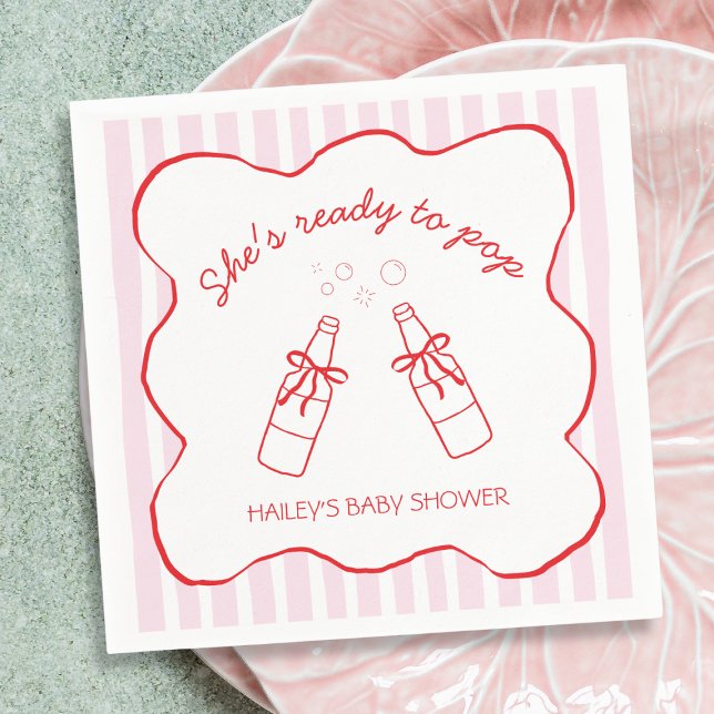 Guardanapo De Papel She's Ready To Pop Soda Bottle Baby Shower (She's Ready To Pop Soda Bottle Baby Shower Napkins)