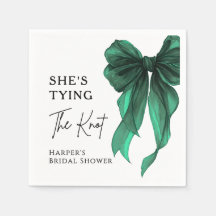 She's Tying The Knot Green Bow Bridal Shower