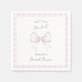 Guardanapo De Papel She's Tying The Knot Pink Blush Bow Bridal Shower
