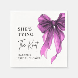 Guardanapo De Papel She's Tying The Knot Purple Bow Bridal Shower