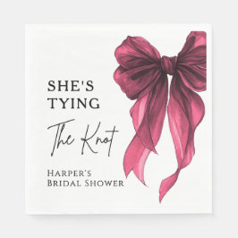 Guardanapo De Papel She's Tying The Knot Red Bow Bridal Shower