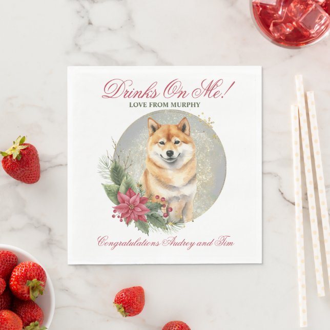 Guardanapo De Papel Shiba inu Wedding Napkins com Cães Foto (Insitu)