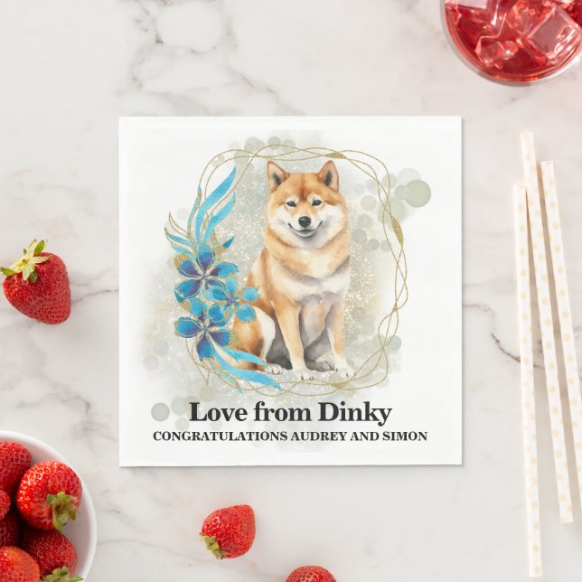 Guardanapo De Papel Shiba inu Wedding Napkins com Cães Foto (Insitu)