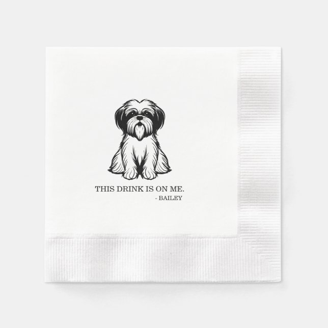 Guardanapo De Papel Shih Tzu Cocktail Napkin (Frente)