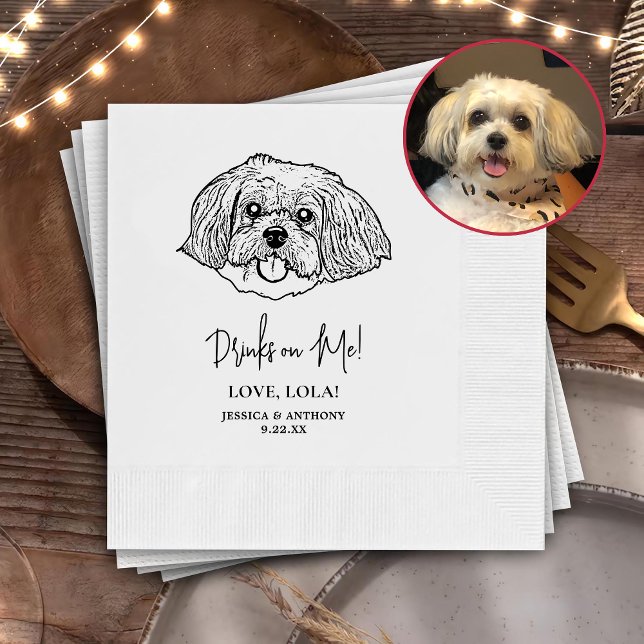 Guardanapo De Papel Shih Tzu Dog Bebidas Personalizadas em Mim (Criador carregado)