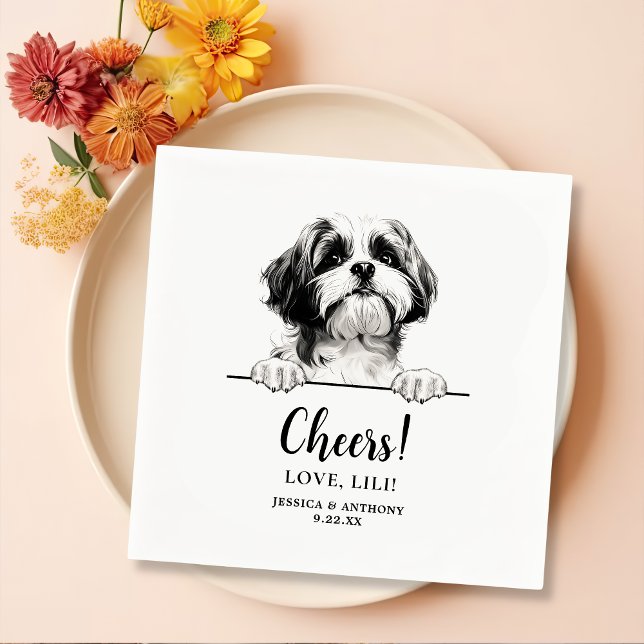 Guardanapo De Papel Shih Tzu Dog Desenhando Saúde Personalizada (Criador carregado)