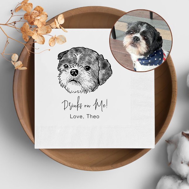 Guardanapo De Papel Shih Tzu Dog Personalizou Bebida Em Mim (Criador carregado)