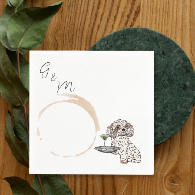 Guardanapo De Papel Shih Tzu segurando um cocktail de martini (Criador carregado)