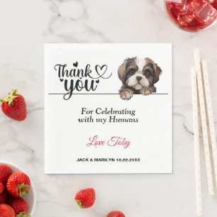 Guardanapo De Papel Shih Tzu Wedding Obrigado