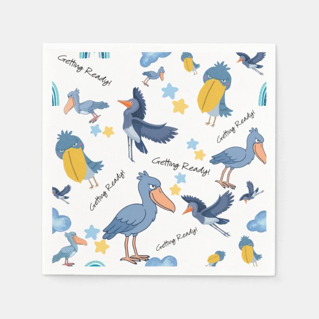 Guardanapo De Papel Shoebill Baby Shower Napkins (Frente)