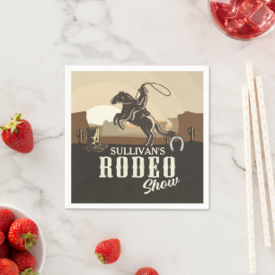 Guardanapo De Papel Show de Rodeio Cowboy Personalizado Roping Roundup
