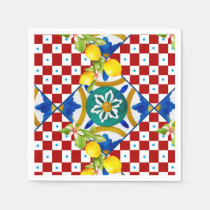 Guardanapo De Papel Siciliana,majolica,azulejos,limões