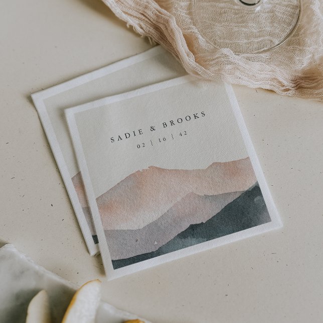 Guardanapo De Papel Sierra Dusk | Casamento no pôr do sol na montanha  (Criador carregado)