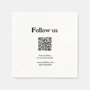 Guardanapo De Papel Siga-nos nas redes sociais, leia o código QR para