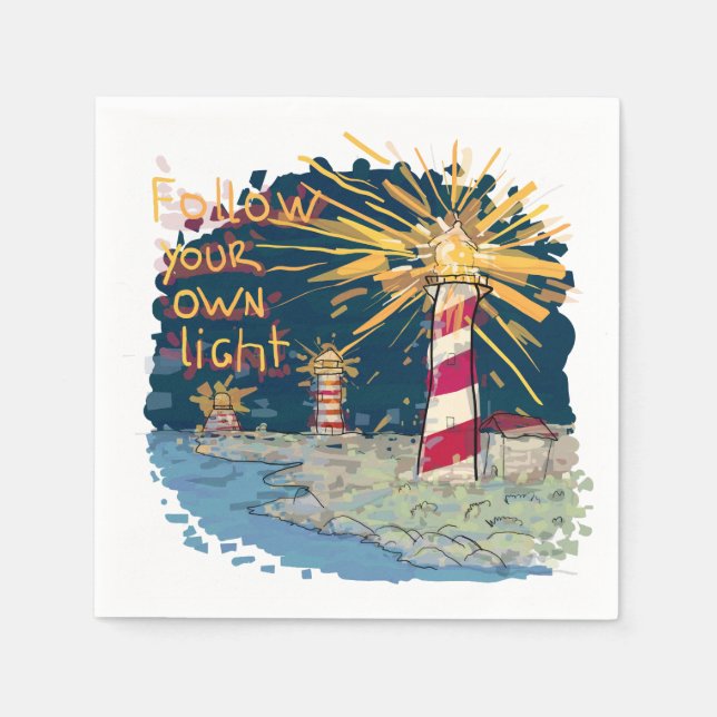 Guardanapo De Papel Siga sua própria luz (Frente)