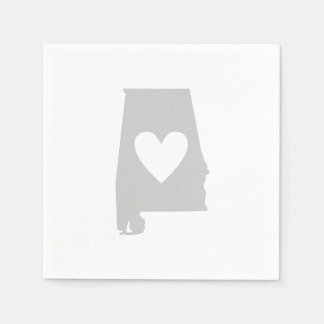 Guardanapo De Papel Silhouette do estado do Heart Alabama