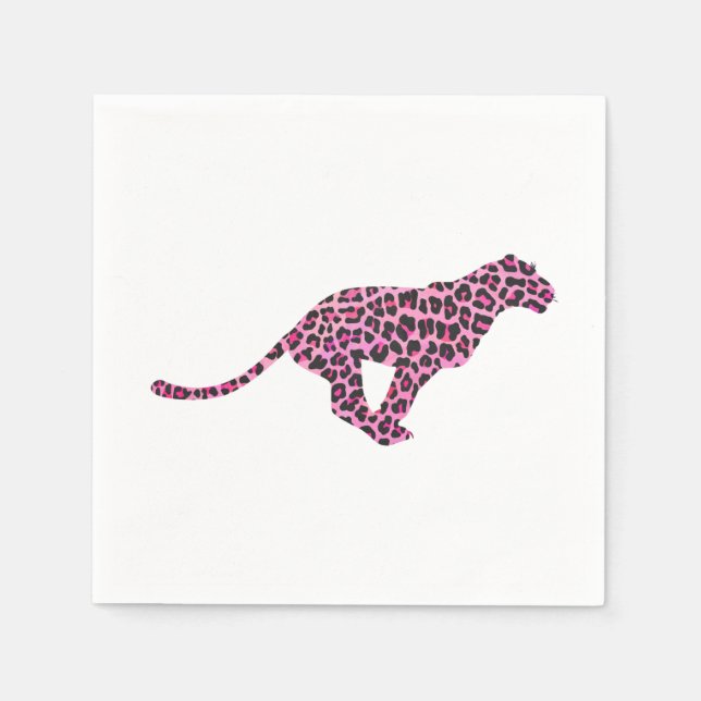 Guardanapo De Papel Silhouette Pink e Black Leopard (Frente)