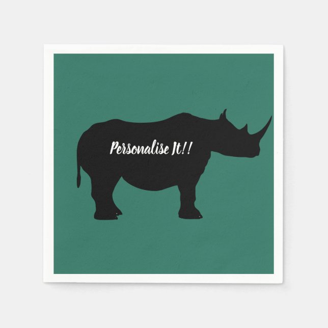 Guardanapo De Papel Silhouette Rhinoceros (Frente)