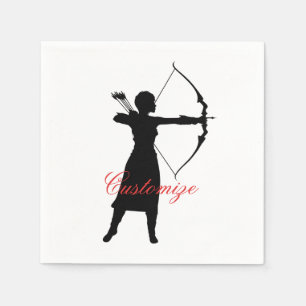 Guardanapo De Papel Silhouette Silhouette Female Archer Thunder_Cove