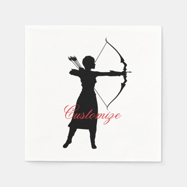 Guardanapo De Papel Silhouette Silhouette Female Archer Thunder_Cove (Frente)
