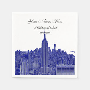Guardanapo De Papel Silhouette Skyline de Olhar NYC Emboscada, ESB