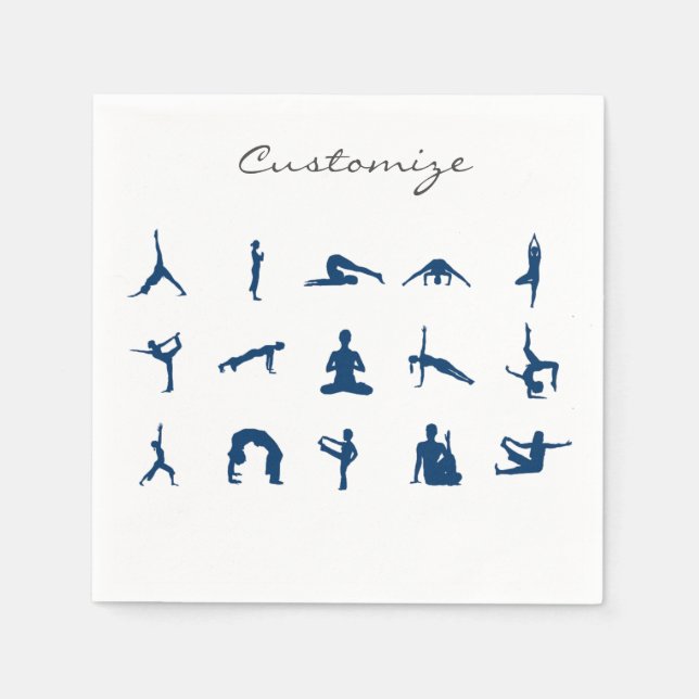 Guardanapo De Papel Silhouette Yoga Poses Thunder_Cove (Frente)
