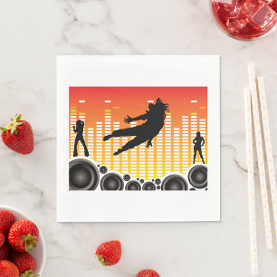 Guardanapo De Papel Silhueta de Festa de Dança Urbana com Alto-falante